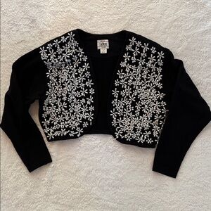 Cinemode Jou Jou vintage 90’s bolero jacket heavily beaded & faux pearl size L